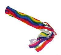 Drapeau de manche à air arc-en-ciel de 140 cm avec serpentins colorés en polyester pour décoration de jardin, festivals en plein air, camping, caravane et cour, météo et décoloration (140 cm)