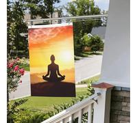 Drapeau de méditation de yoga 61 x 91 cm pour extérieur, intérieur, printemps, été, automne, hiver, drapeaux de jardin avec œillets verticaux double face pour décorations de cour