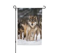 Drapeau de meute de loups 12x18 po, double face, pour jardin, décoration murale, affiche à suspendre, grande bannière, drapeaux de maison pour l'extérieur