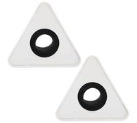 Drapeau de Microphone 9,5x9,5x4,5cm 2 Pièces Triangle Clip Blanc ABS | Surface Vierge pour Logo, Montage, Format Compact, Usage Intérieur, Événements d'Entreprise, Journalistes