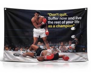 Drapeau de Mohammad en polyester avec quatre œillets - Bannières Ali, affiche amusante et inspirante durable - Décoration murale pour intérieur et extérieur - Affiches Mohammed Guys