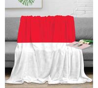 Drapeau de Monaco Couverture De Lit - Couverture Flanelle pour Adultes Et Enfants - pour Canapé -Drapeau National Couverture en Moelleuse - All Saisons 40x50inch(100x130cm)