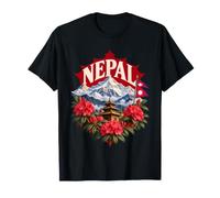Drapeau de Montagne du Népal Fleurs T-Shirt