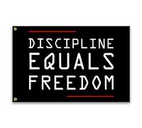 Drapeau de motivation Discipline Equals Freedom de 0,9 x 1,5 m - Drapeau de motivation pour chambre de gars - Drapeau cool pour la maison, la salle de sport, la décoration murale de dortoir,