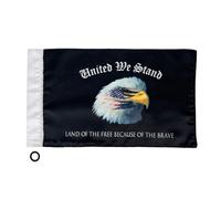 Drapeau de moto 15,2 x 22,9 cm « United We Stand », drapeau aigle de moto, double face, double couture