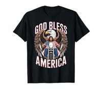 Drapeau de Moto « God Bless America » - Motif Aigle - pour Homme T-Shirt