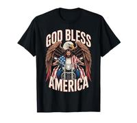Drapeau de Moto « God Bless America » - Motif Aigle - pour Homme T-Shirt