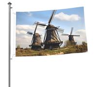 Drapeau de moulins à vent 2 x 3 pieds intérieur avec œillets, drapeau de jardin double face, grande bannière, drapeaux de maison pour l'extérieur, décoration murale, affiche suspendue