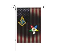 Drapeau De Noël 30X45Cm Étoile Maçonnique Orientale Drapeau De Camion Double Face Signes De Jardin Pour Extérieur, Fête, Maison