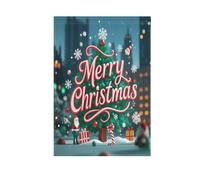 Drapeau de Noël 3D double face pour maison de ville - Décoration de bienvenue - 71 x 101 cm