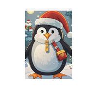 Drapeau de Noël amusant en forme de pingouin - 61 x 91 cm - Ne se décolore pas - Double face - Bannière d'extérieur pour cour, porche, pelouse