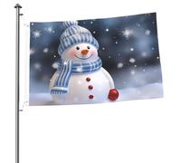 Drapeau de Noël avec bonhomme de neige - 6 x 0,9 m - Impression double face - Drapeau de jardin pour l'extérieur - Bannière cadeau avec œillets - Toile de fond pour photo pour décoration intérieure et