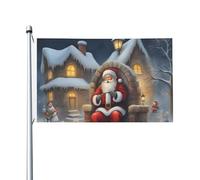 Drapeau de Noël avec boutonnière - Pour l'extérieur - Quatre saisons - Double face - Avec boutonnière - Fond décoratif - Fournitures de fête