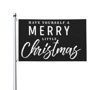 Drapeau de Noël "Ayez-vous un joyeux petit " - Décoration murale double face pour chambre de garçon - 0,9 x 1,5 m - Tapisserie "Ayez-vous un joyeux petit Noël"
