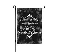 Drapeau de Noël « Celui qui regardera le plus de matchs de football », Drapeau de jardin fantaisie « Celui qui regardera le plus de matchs de football », Bannière de jardin double face 12x18 pou