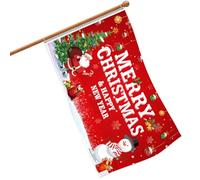 Drapeau de Noël double face - 0,9 x 1,5 m - Grand drapeau en tissu pour sapin de Noël, Père Noël, bonhomme de neige - Bannière pour Noël, hiver, vacances, jardin, cour, maison, décoration extérieure