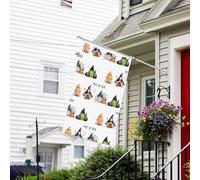 Drapeau de Noël Halloween Happy Old Man G 7,6 x 12,7 cm - Drapeaux de jardin de Noël pour l'extérieur double face, drapeaux de jardin d'automne pour l'extérieur de Noël