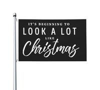 Drapeau de Noël, il commence à ressembler beaucoup à un drapeau de Noël 3 x 5, décoration murale extérieure double face amusante pour pelouse 3 x 5 pieds, il commence à ressembler beaucoup à une tapis