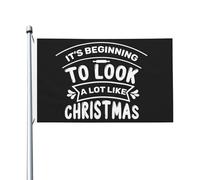 Drapeau de Noël, il commence à ressembler beaucoup à un drapeau de Noël pour les gars de la chambre, drapeaux esthétiques double face, art mural pour chambre de filles 3 x 5 pieds, il commence à resse