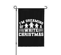 Drapeau de Noël Je rêve d'un Je rêve d'un blanc Petit drapeau de jardin 12 x 18 double face pour l'été