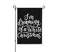 Drapeau de Noël Je rêve d'un Je rêve d'un blanc12 x 18 pour la décoration extérieure