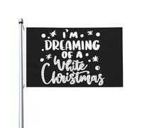 Drapeau de Noël Je rêve d'un pour chambre d'adolescent, d, décoration murale pour patio 0,9 x 1,5 m, je rêve d'une tapisserie de Noël blanche pour ch