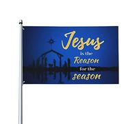 Drapeau de Noël « Jésus est la raison de Noël » (90 x 150 cm) - Décoration intérieure et extérieure