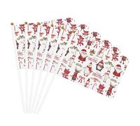 Drapeau de Noël léger à main imprimé Père Noël double face pour fête, défilé de fête, décoration d'intérieur, célébrations