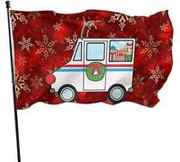 Drapeau de Noël Mailman 0,9 x 1,5 m Impression sur un côté Bannière de drapeau de famille de bienvenue