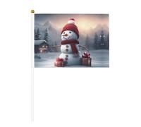 Drapeau de Noël mignon bonhomme de neige 1 impression pratique drapeau polyvalent drapeaux perches fêtes défilés décorations vacances