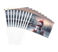 Drapeau de Noël mignon bonhomme de neige 1 impression pratique drapeau polyvalent drapeaux perches fêtes défilés décorations vacances