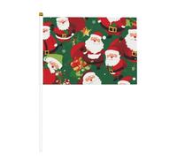 Drapeau de Noël miniature amusant imprimé drapeau de fête pour défilés Coupe du monde Festival Événements Drapeaux