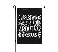 Drapeau de Noël Noël est tout au sujet de Jésus 12 x 18 Bannière double face pour jardin
