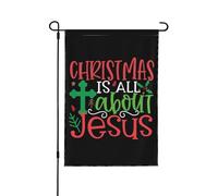 Drapeau de Noël Noël est tout au sujet de Jésus Bannière double face 12 x 18 pour l'été