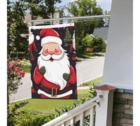 Drapeau de Noël Père Noël 61 x 91 cm pour extérieur et intérieur - Drapeaux de jardin avec œillets verticaux double face pour décorations de cour
