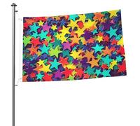 Drapeau de nombreuses étoiles de 61 x 91 cm avec impression double face pour l'extérieur, les vacances, bannière cadeau avec œillets, toile de fond pour photo pour décoration intérieure et extérieure