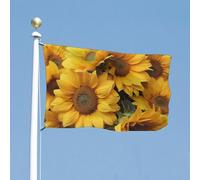 Drapeau de nombreux tournesols de 61 x 88,9 cm pour l'extérieur - Couleurs vives et résistant à la décoloration - Double couture - Décoration de jardin et maison - Bannière avec œillets métalliques