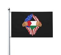 Drapeau de Palestine déchirable à la main, drapeau extérieur en polyester robuste double face de 90 x 150 cm, pour décoration de jardin, de maison, de festival, de bienvenue