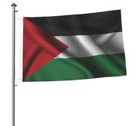 Drapeau de Palestine en soie, 2 x 3 pieds, double face, robuste, pour l'extérieur, pour la maison, la cour, le festival, le jardin extérieur, décoration de bienvenue
