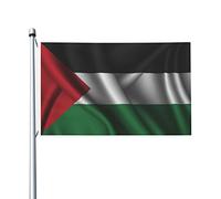 Drapeau de Palestine en soie, 90 x 150 cm, double face, en polyester robuste, pour décoration de jardin, maison, festival, extérieur, bienvenue