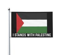 Drapeau de Palestine Je me tiens avec le drapeau de la Palestine Double face Drapeau drôle Bannière extérieure pour chambre de garçons 3x5 pieds, Je me tiens avec le dortoir de tapisserie de Palestine