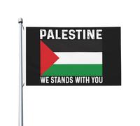 Drapeau de Palestine Palestine We Stands With You Drapeau pour chambre d'adolescent, drapeaux vintage double face, décoration murale pour fête 0,9 x 1,5 m, Palestine We Stands With You Tapisserie pour