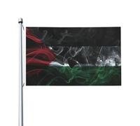 Drapeau de Palestine style fumée, drapeaux pour extérieur, 90 x 150 cm, double face, en polyester robuste, pour maison, cour, festival, décoration de jardin extérieur, drapeaux de bienvenue