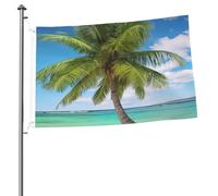 Drapeau de palmier de plage 6,1 x 91 cm avec impression double face pour l'extérieur, les vacances, bannière cadeau avec œillets pour décoration intérieure et extérieure