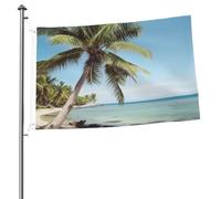 Drapeau de palmier de plage 6,1 x 91 cm avec impression double face pour l'extérieur, les vacances, bannière cadeau avec œillets pour décoration intérieure et extérieure