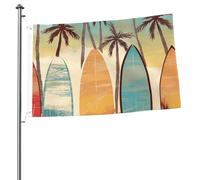 Drapeau de palmier de planche de surf 6 x 0,9 m avec impression double face pour l'extérieur, les vacances, bannière cadeau avec œillets pour décoration intérieure et extérieure