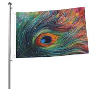Drapeau de paon coloré de 6,1 x 0,9 m, imprimé double face, drapeau de jardin, drapeau de cour pour l'extérieur, les vacances, bannière cadeau avec œillets, toile de fond pour photo pour décoration