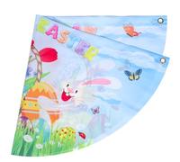 Drapeau de Pâques D’éventail, Polyester, Décor Festif | Double Couture, Texture Fine, Non Réfléchissant, Usage Intérieur