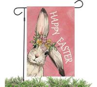 Drapeau de Pâques - Drapeau de Pâques - Chat avec oreilles de lapin - Drapeaux de saison - 17,7 x 11,8 pouces - Bannière de Pâques double face - Décoration photo pour la maison, la terrasse, le balcon