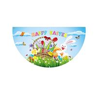 Drapeau de Pâques en forme d'éventail en forme d'œuf coloré pour la maison, l'extérieur, le jardin, la clôture, la décoration de fanions pour joyeuses Pâques